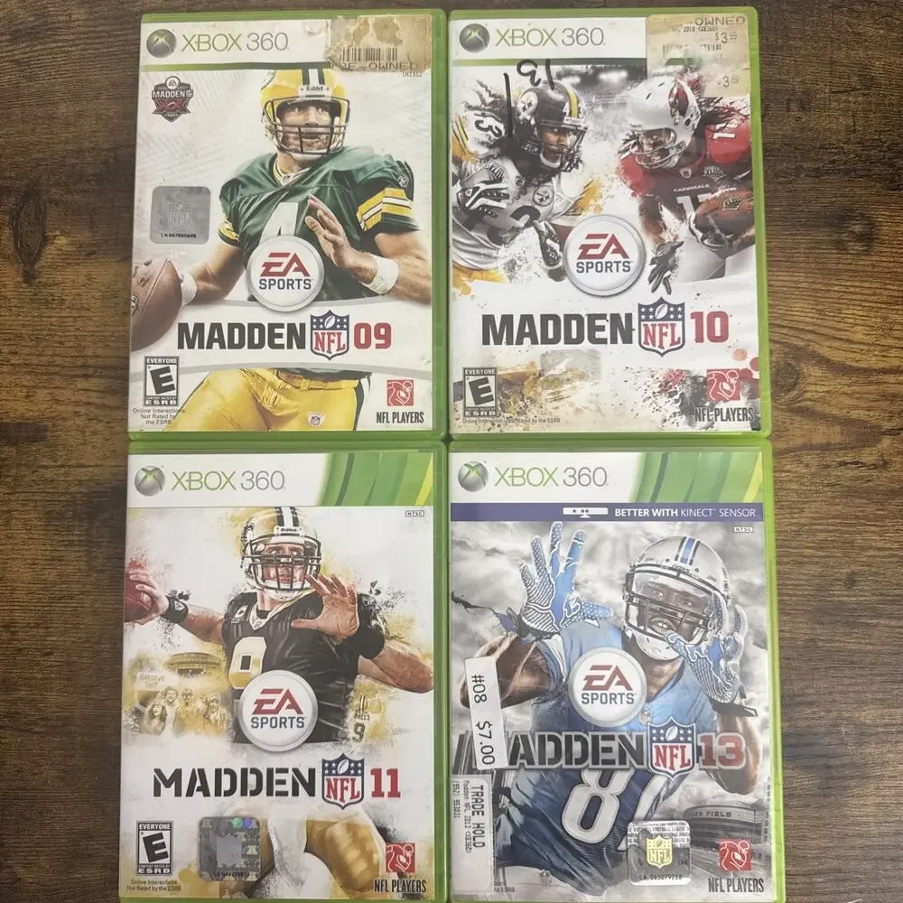 Madden NFL 09 10 11 13 Microsoft Xbox 360 Games Lot EA Sports Football